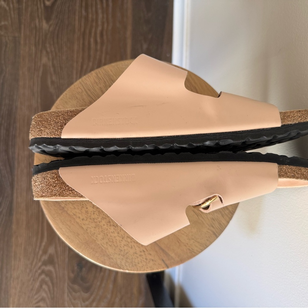 Birkenstock Tan Sandals with Gold Buckles - Picture 5 of 7